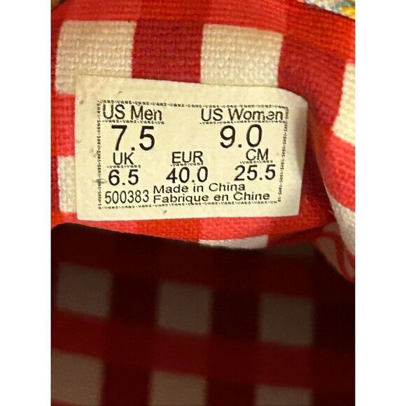 VANS Market Day Women’s 9 Pink Blue Gingham Check Fruit Comfycush Era - Picture 8 of 8